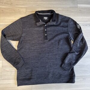 Straight Down Pull Over Men's Charcoal Gray 1/4 Zip Long Sleeve Golf Sz L L&H CC